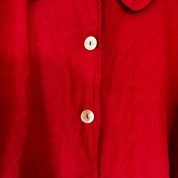 bryn Walker Linen Jacket Peter Pan Collar Bell Sleeve Sz Medium - Picture 6 of 12